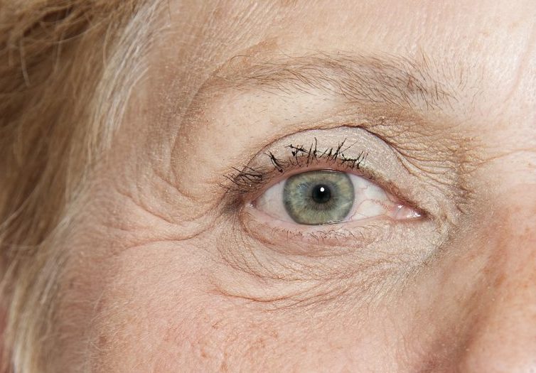 old wrinkled face close up