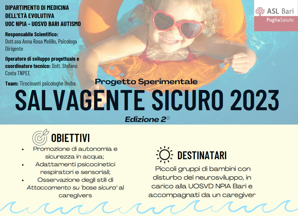 “Salvagente Sicuro 2023”: il successo del progetto sperimentale dedicato a bambini con disturbo del neurosviluppo