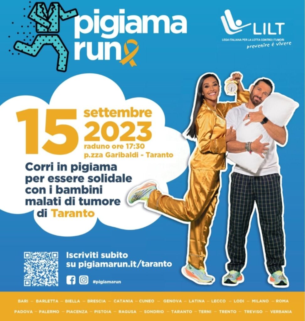 A Taranto parte oggi la Pigiama Run, la camminata non competitiva promossa da Lilt