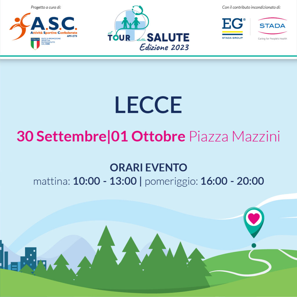 Arriva a Lecce il “Tour della Salute”: appuntamento in Piazza Mazzini tra screening gratuiti e sport
