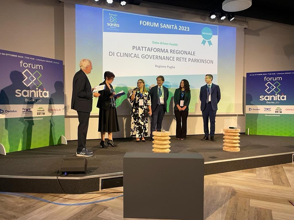 Forum sanità: la Regione Puglia premiata per la Rete Parkinson