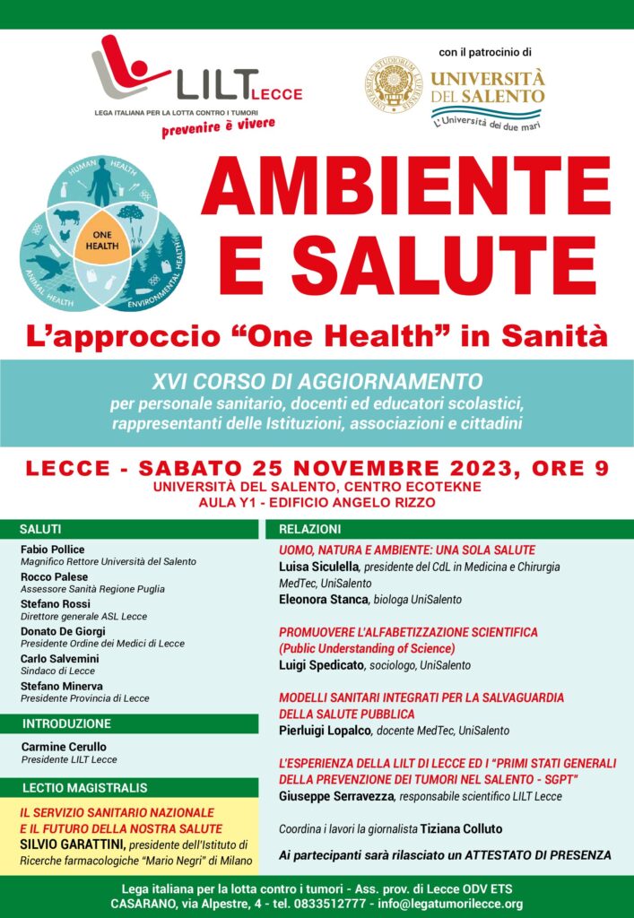Lecce: “Approccio One Health in sanità” con Silvio Garattini