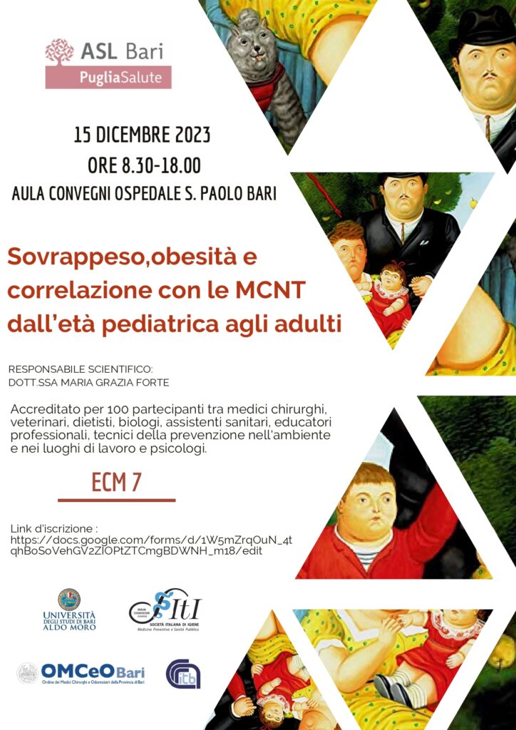 Bari: convegno “Sovrappeso, obesità e correlazione con MCNT”