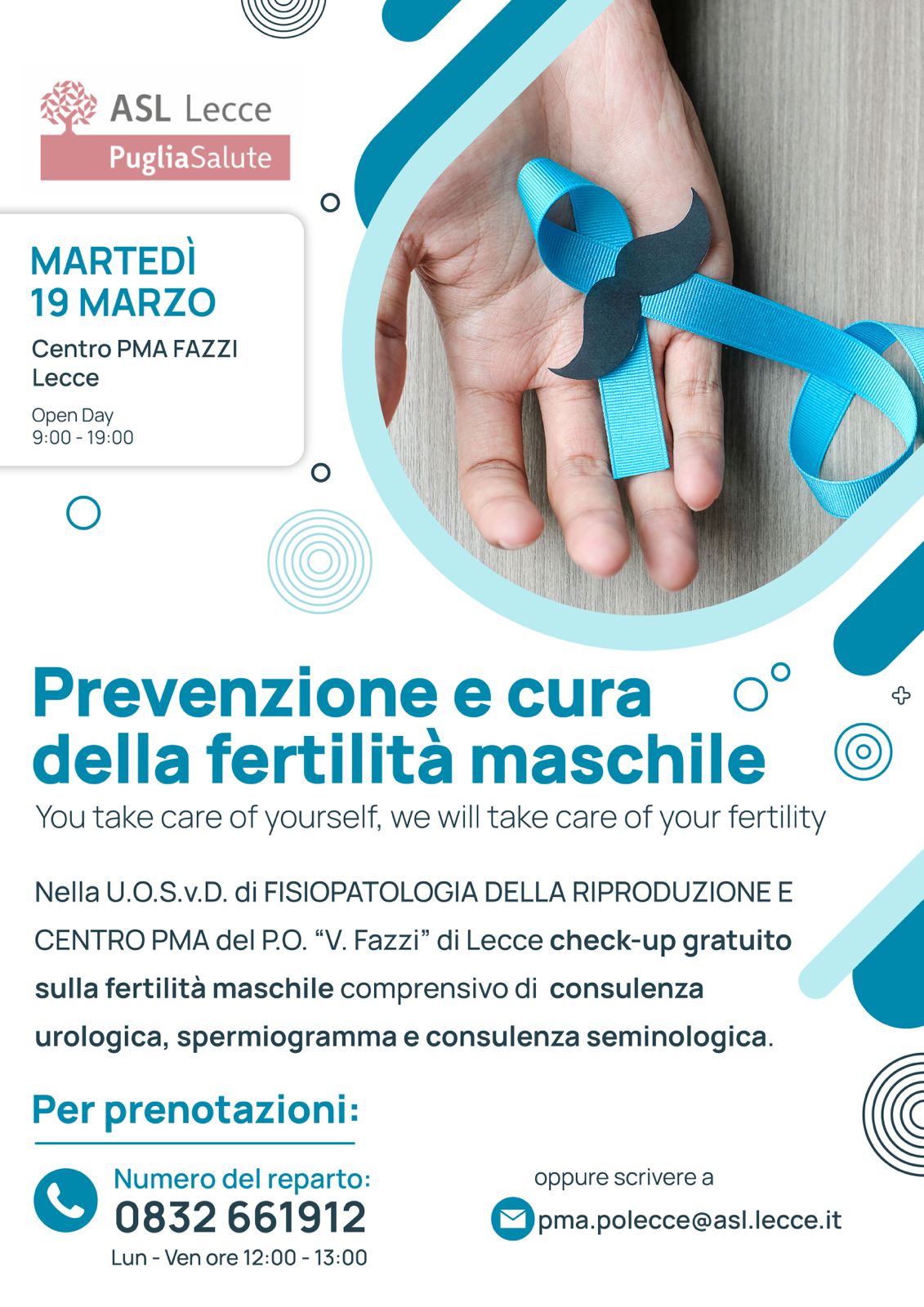 Giornata della salute maschile: Check-up gratuito sulla fertilità al Centro PMA del Vito Fazzi di Lecce