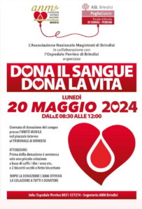 Locandina donazione sangue ANM 20 maggio